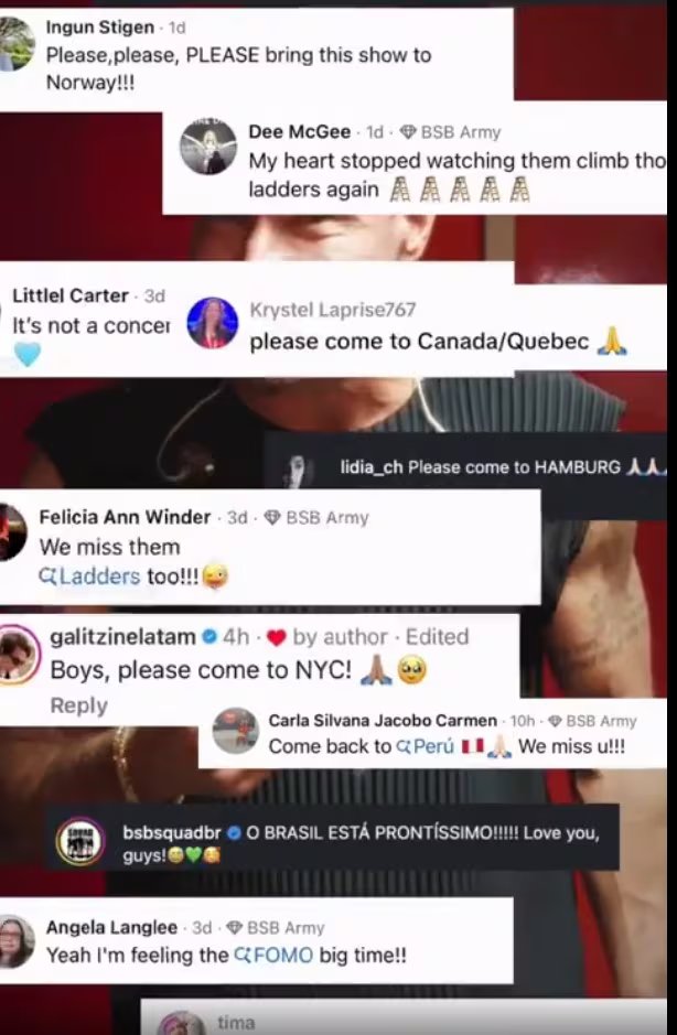 Fans de Backstreet Boys enloquecen y piden una gira por Latinoamérica: “Perú, Brasil, México, Ecuador”. Captura: IG Backstreet Boys.