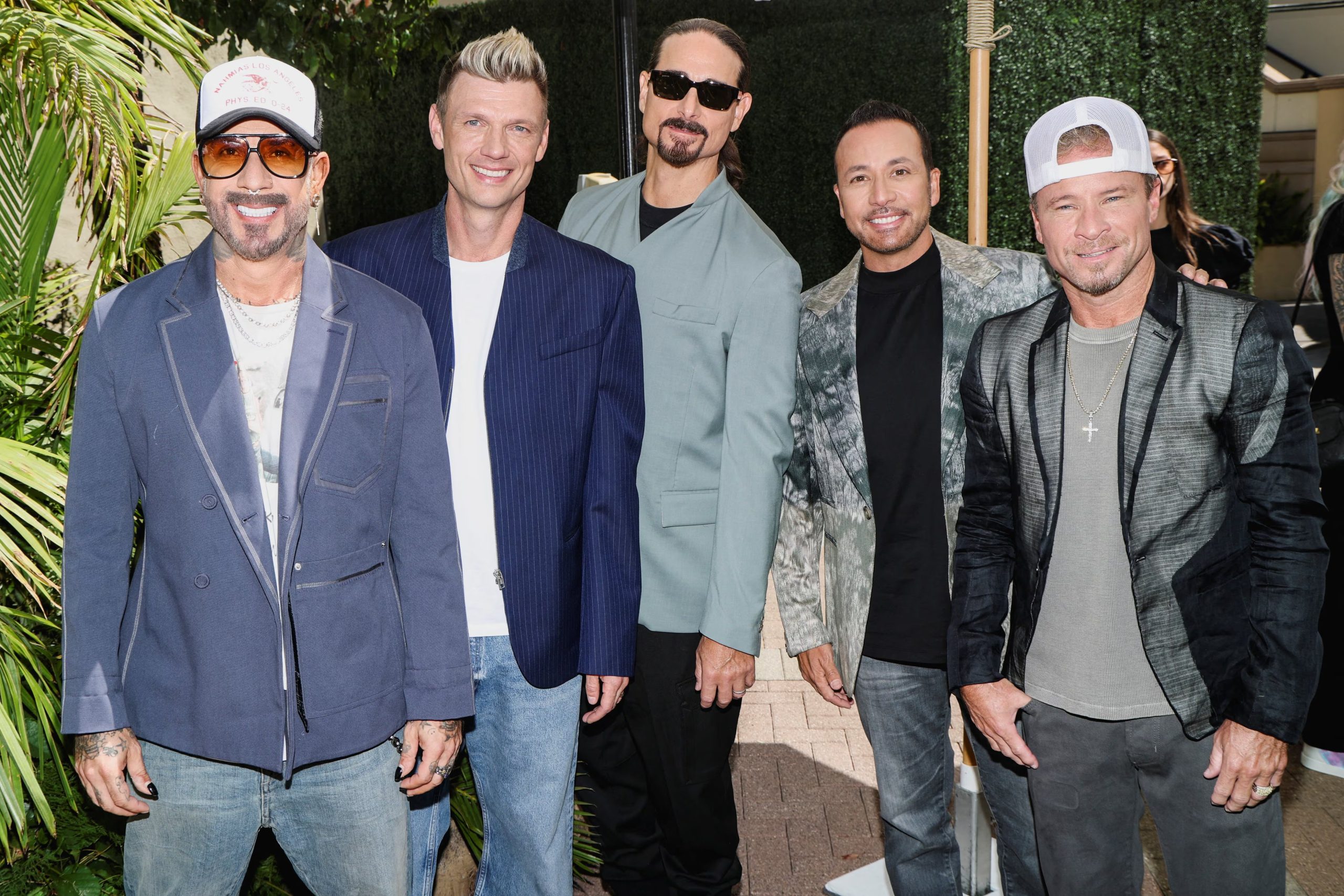 Howie Dorough, Kevin Richardson, Nick Carter, AJ McLean and Brian Littrell of Backstreet Boys attend the global premiere for the film 