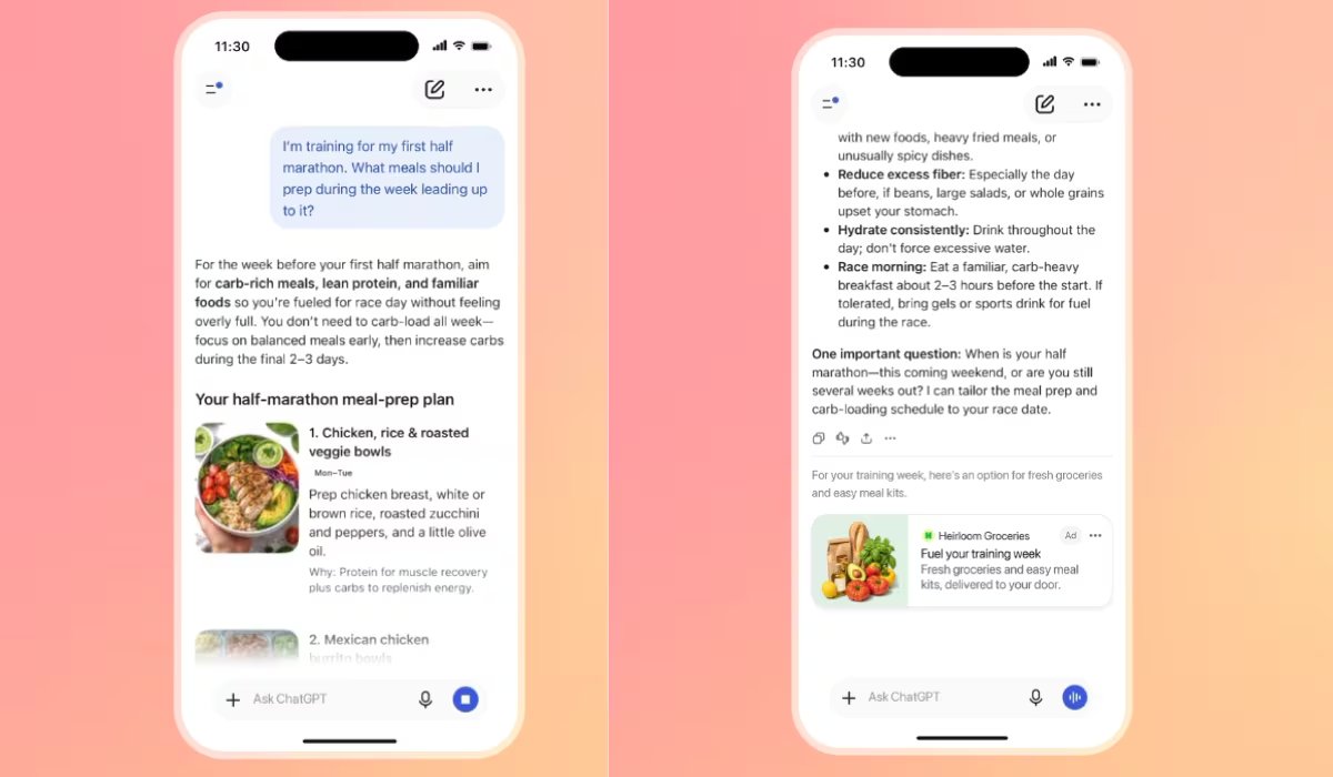 Los usuarios de los planes Gratuito y Go comenzarán a encontrar publicidad mientras realizan consultas en ChatGPT. (OpenAI)