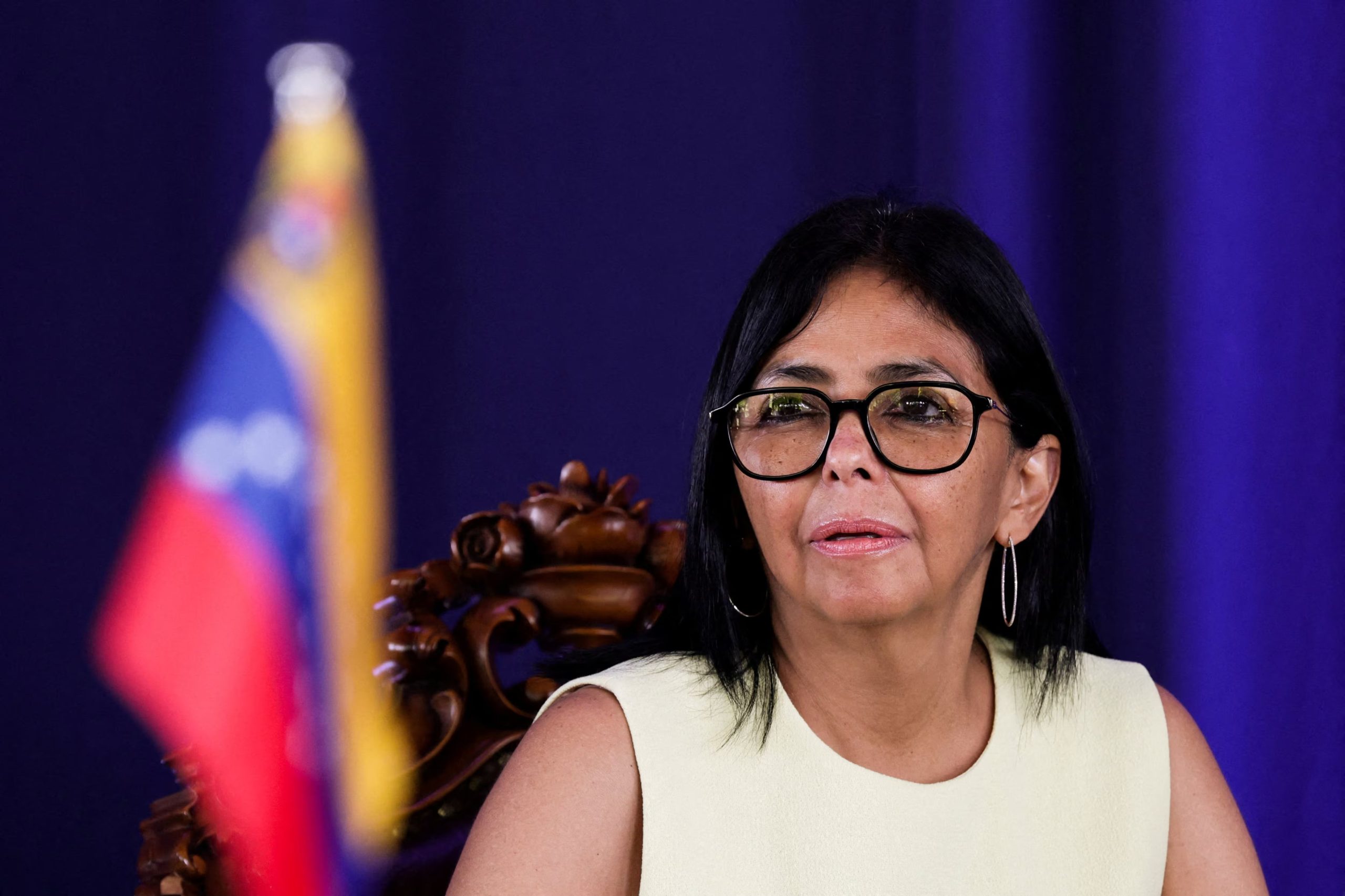 La presidenta encargada de Venezuela, Delcy Rodríguez (REUTERS/Ranu Abhelakh/Foto de archivo)