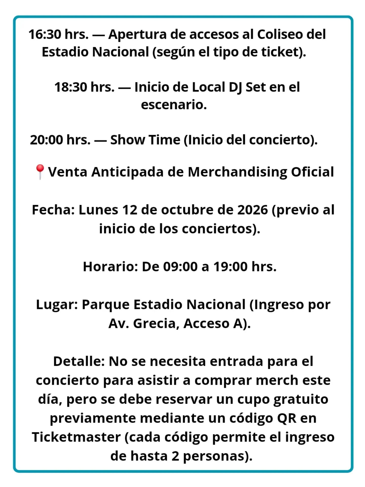 Metro de Santiago extenderá su funcionamiento hasta las 00.00 en estaciones seleccionadas después de los conciertos.