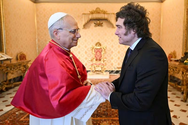 Javier Milei junto a León XIV (REUTERS)