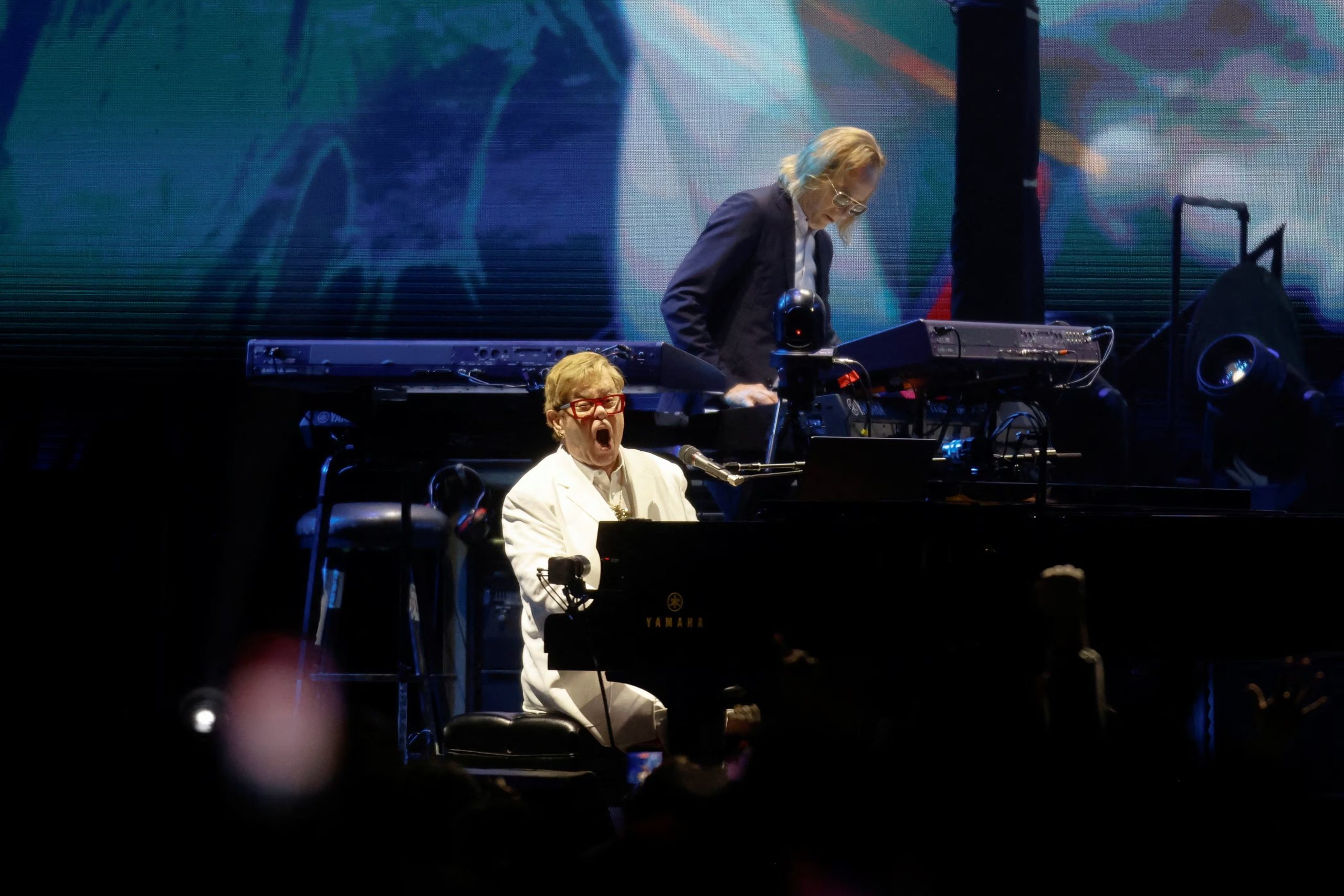 A pesar de todos los problemas logísticos, Elton John brindó dos shows extraordinarios en el Estadio Banorte 
REUTERS/Luis Cortes