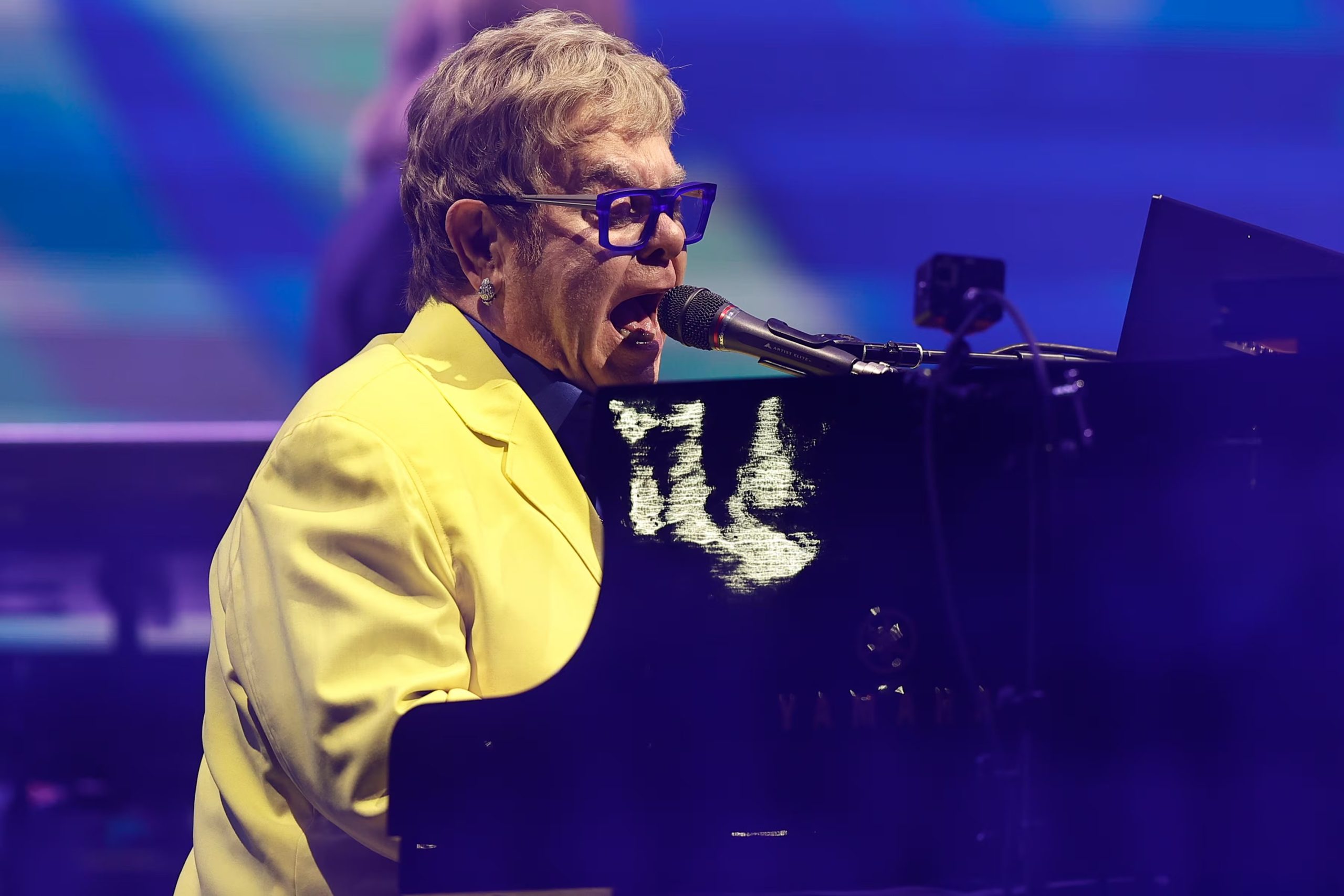 El artista británico Elton John llega al Estadio Banorte con dos shows especiales para México (Brasil). EFE/ André Coelho

