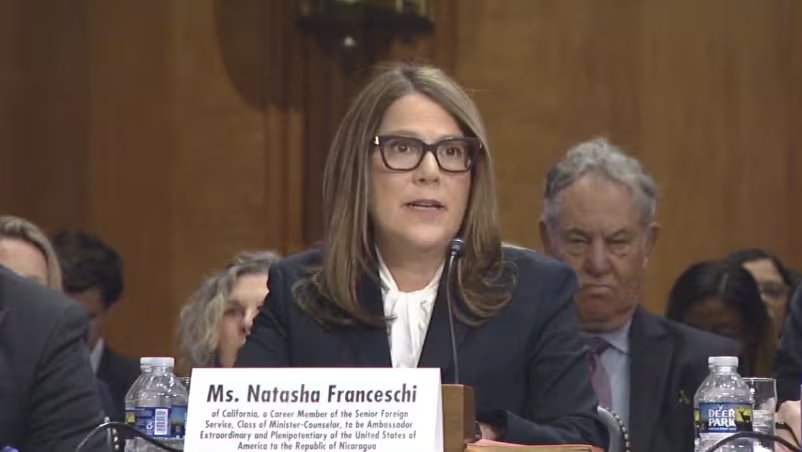 El Senado de Estados Unidos había ratificado a Natasha Franceschi para ocupar la sede diplomática en Nicaragua, vacante desde 2023. (Captura de pantalla)