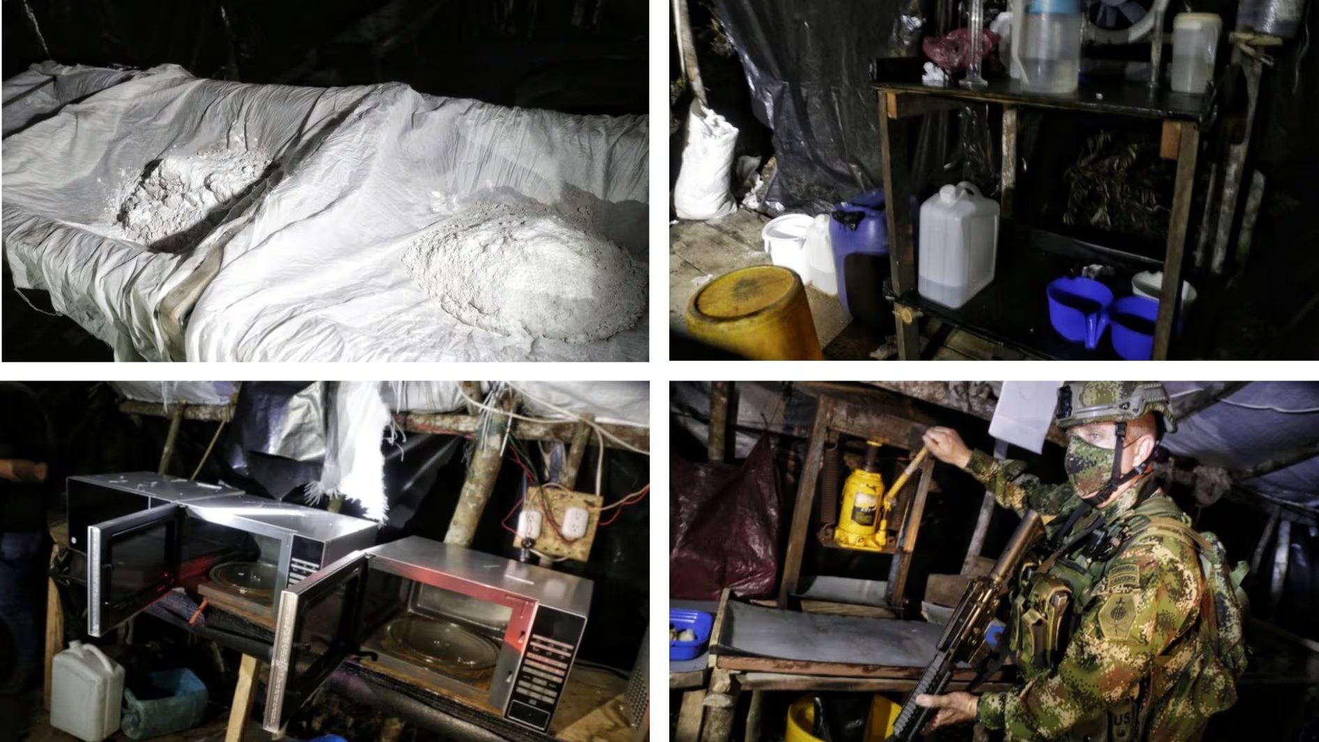 Así luce un laboratorio en el que se procesa la hoja de coca, en este caso, en Santander - crédito archivo Álvaro Tavera/Colprensa