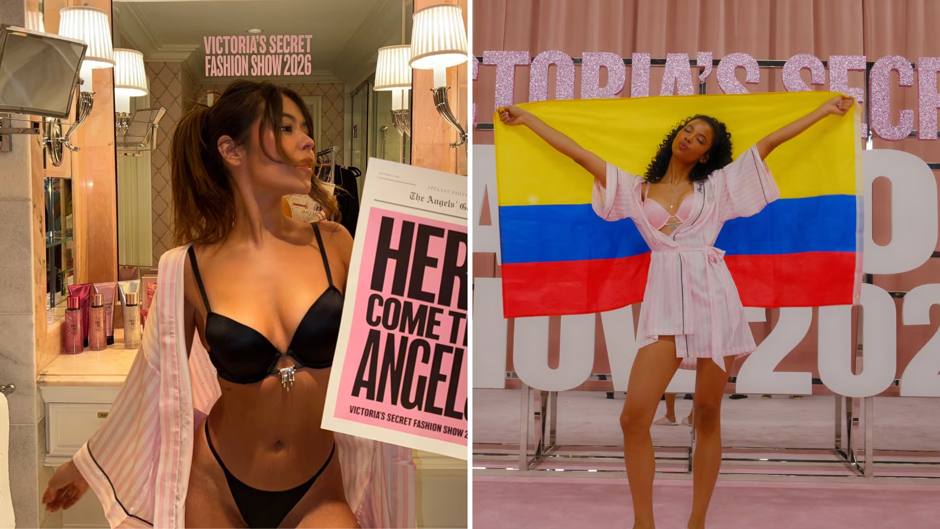 Honey Ordóñez no fue la única colombiana presente en el desfile, Juliana Velásquez estuvo en el 'front row' observando la pasarela - crédito @julianaaa - @vspink/Instagram
