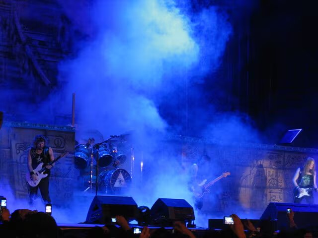 Iron Maiden se presentó por primera vez en Colombia el 28 de febrero de 2008, en el Parque Metropolitano Simón Bolívar, dentro de la gira 'Somewhere Back in Time World Tour' - crédito Rockombia vía Colprensa