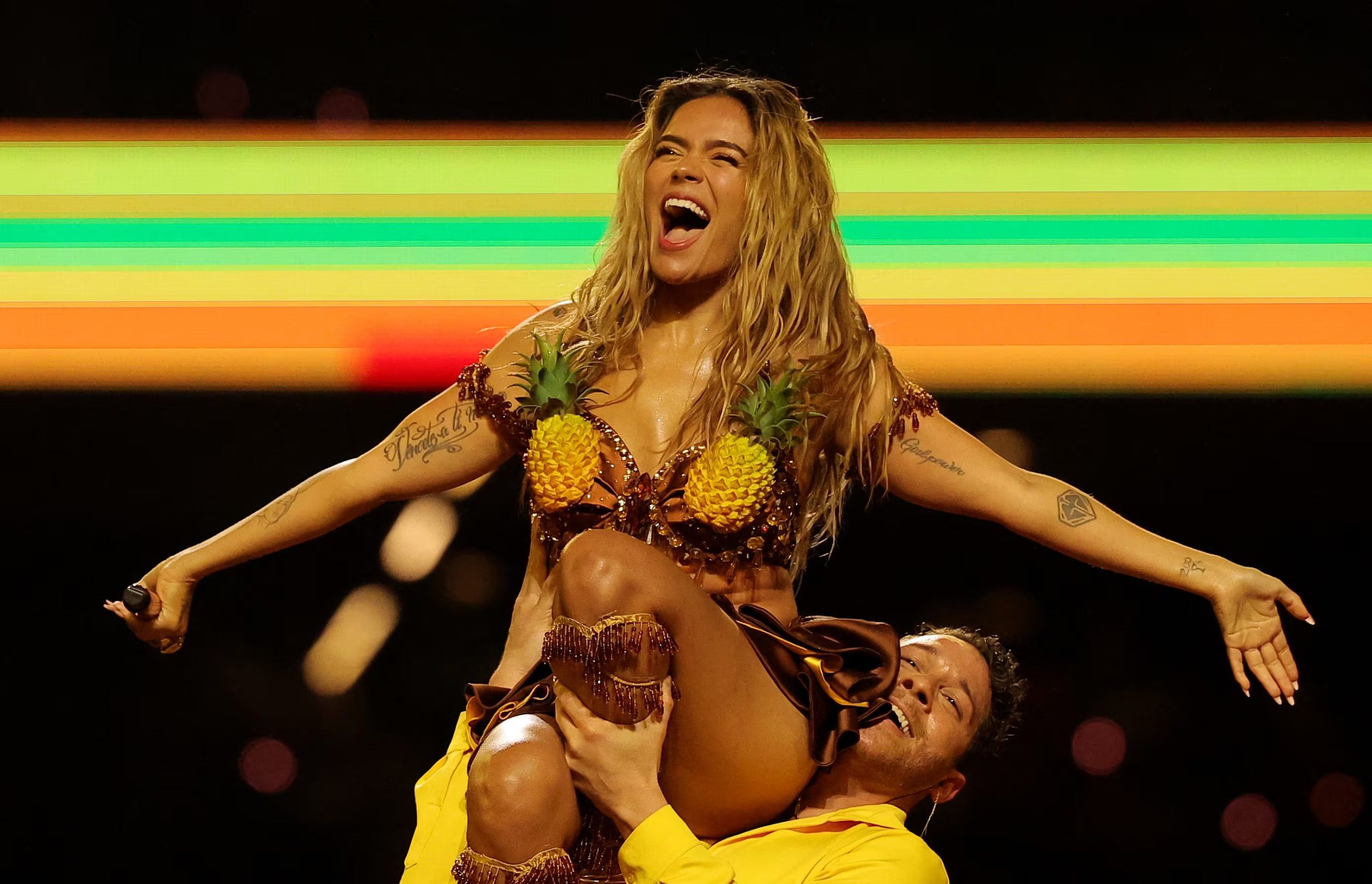 La gira de Karol G por Estados Unidos contempla 17 presentaciones en estadios y concluye el 15 de octubre en Arlington, Texas. (REUTERS/Amanda Perobelli)