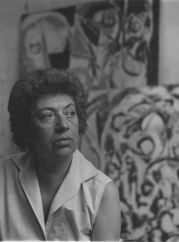Retrato de Krasner, hacia 1960-1961, por Paul De Vries (Archives of American Art, Smithsonian Institution)