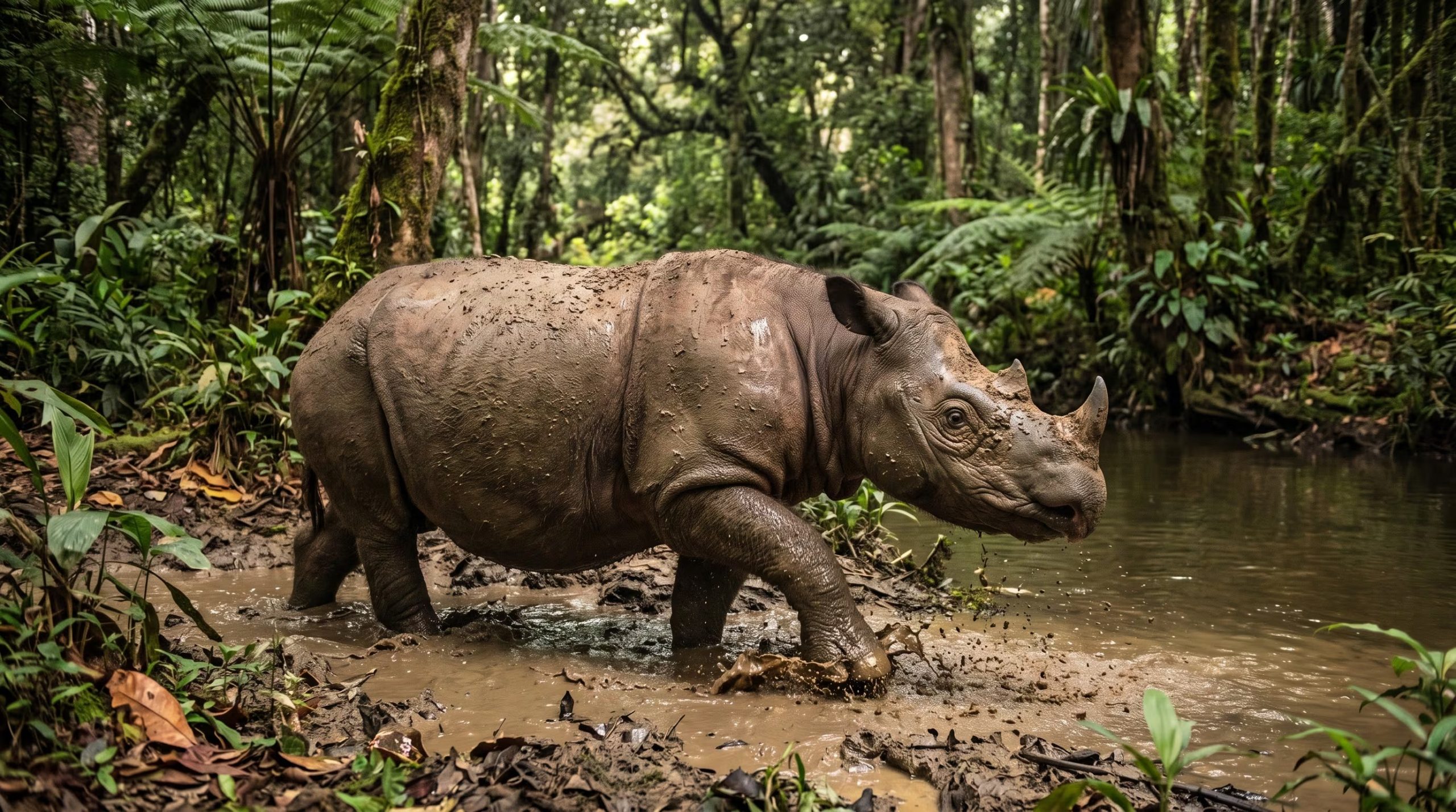 La separación geográfica de los rinocerontes de Sumatra en dos islas dificulta su reproducción natural (Imagen Ilustrativa Infobae)