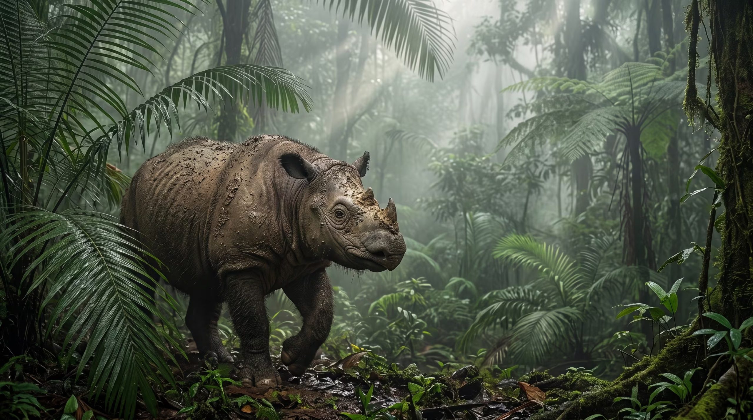 El Santuario del Rinoceronte de Sumatra alberga diez ejemplares en semicautiverio dentro del Parque Nacional Way Kambas (Imagen Ilustrativa Infobae)