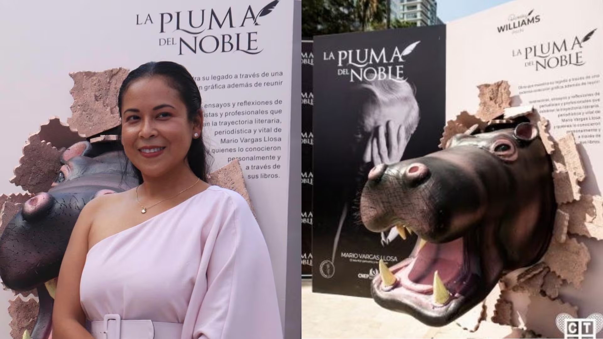 La escritora Daney Williams Pinchi presenta el libro «La Pluma del Nobel», una obra de investigación sobre la trayectoria literaria del peruano Mario Vargas Llosa. (Agencia Andina)