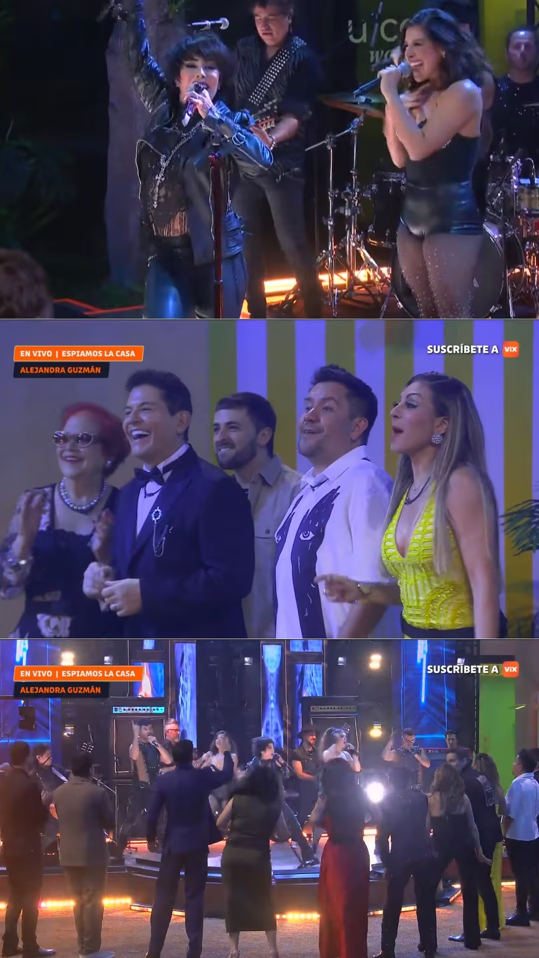 La cantante Alejandra Guzmán ofrece una presentación musical en vivo ante los participantes del programa La Casa de los Famosos México. (YouTube)