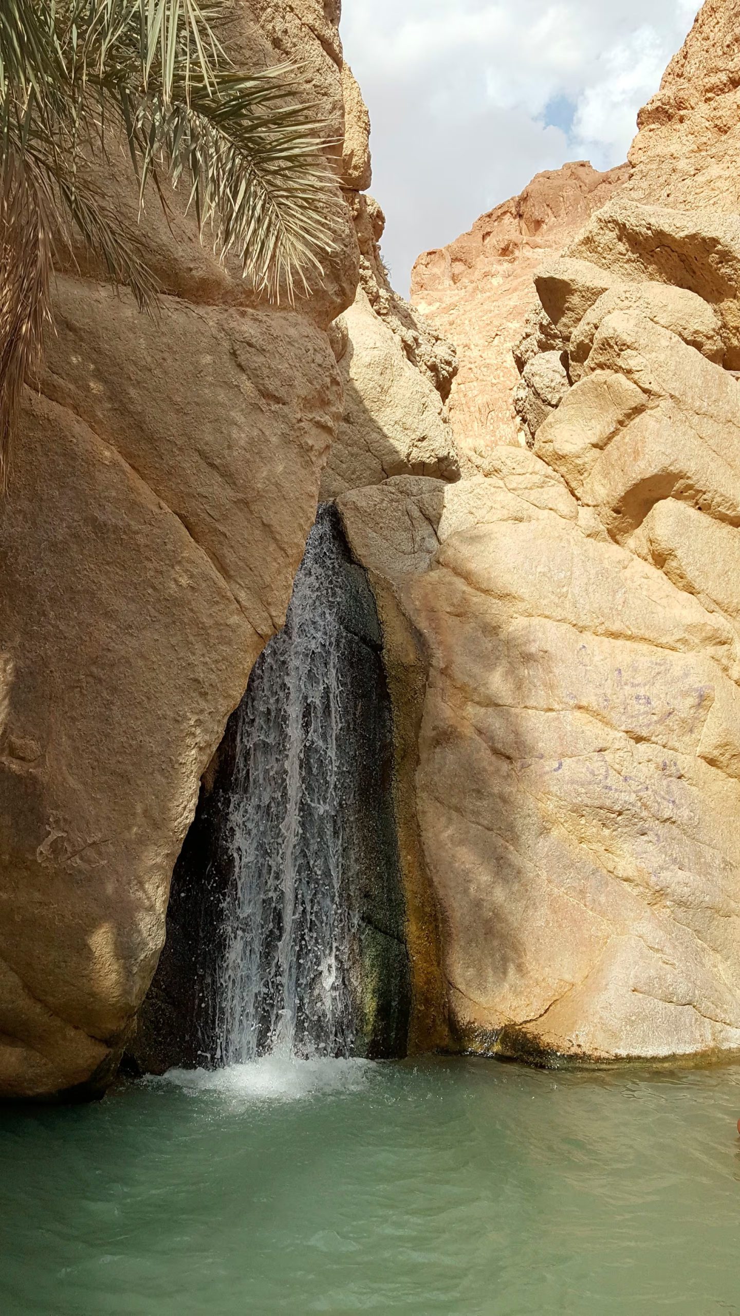 Una cascada fluye entre las rocas del cañón en el oasis de montaña de Chebika, ubicado en Tozeur, Túnez. (Pexels)