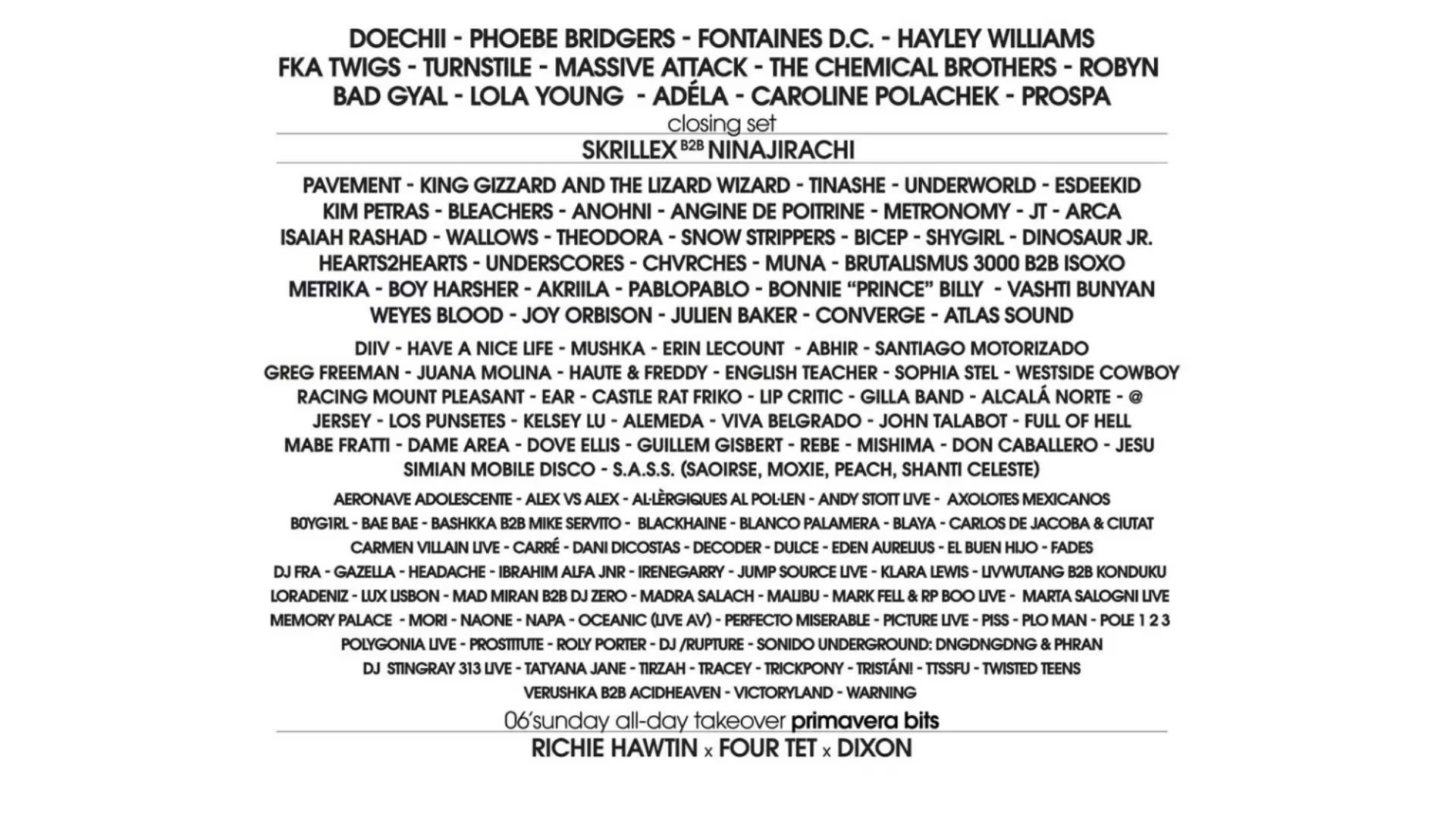 Cartel del Primavera Sound Barcelona 2027. (Primavera Sound 2027)