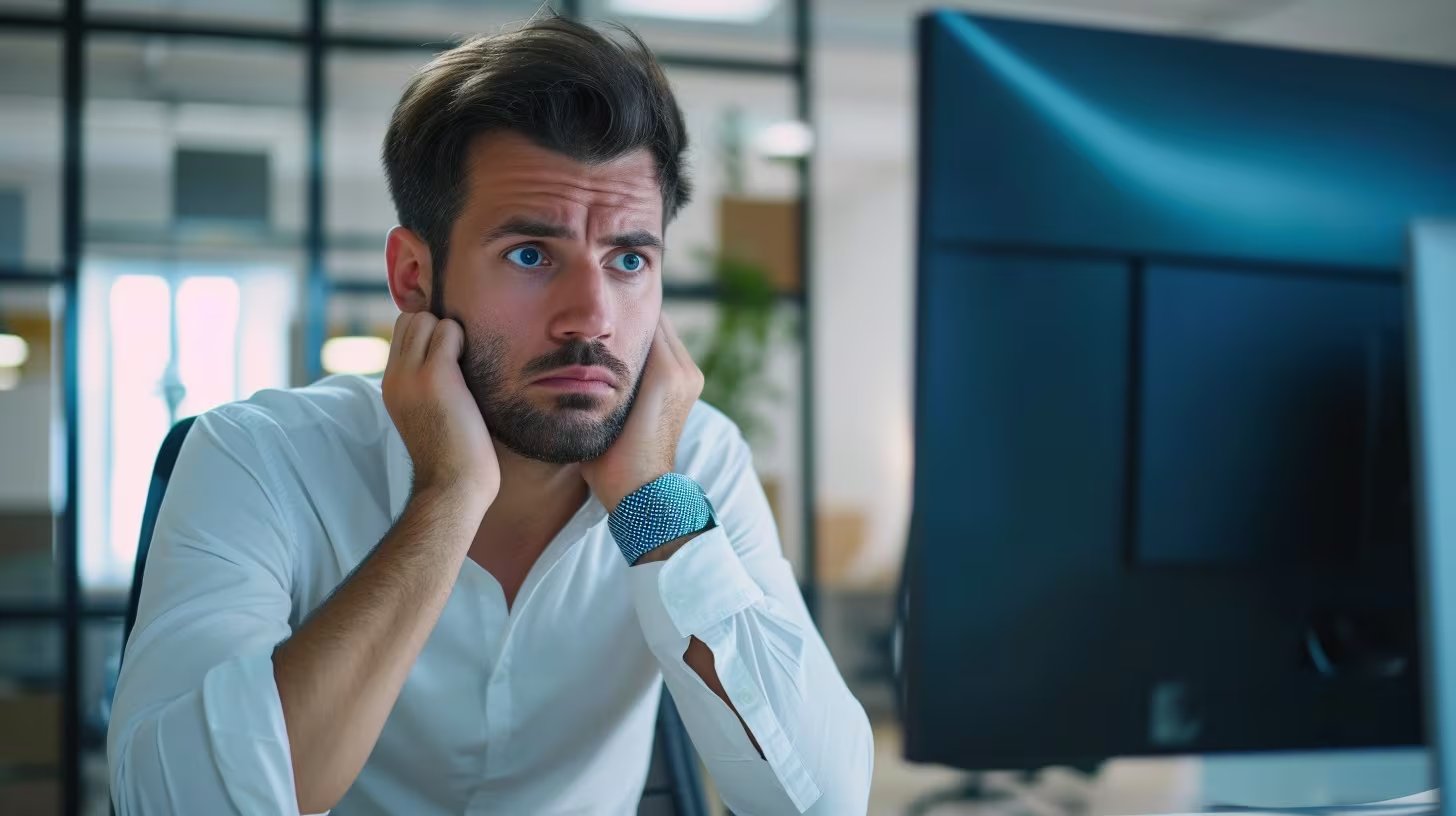 malware, ciberseguridad, empresa, ingeniería, infección de computadora, preocupación, miedo, asustado, frustrado, con temor, oficina, ordenador - (Imagen Ilustrativa Infobae)