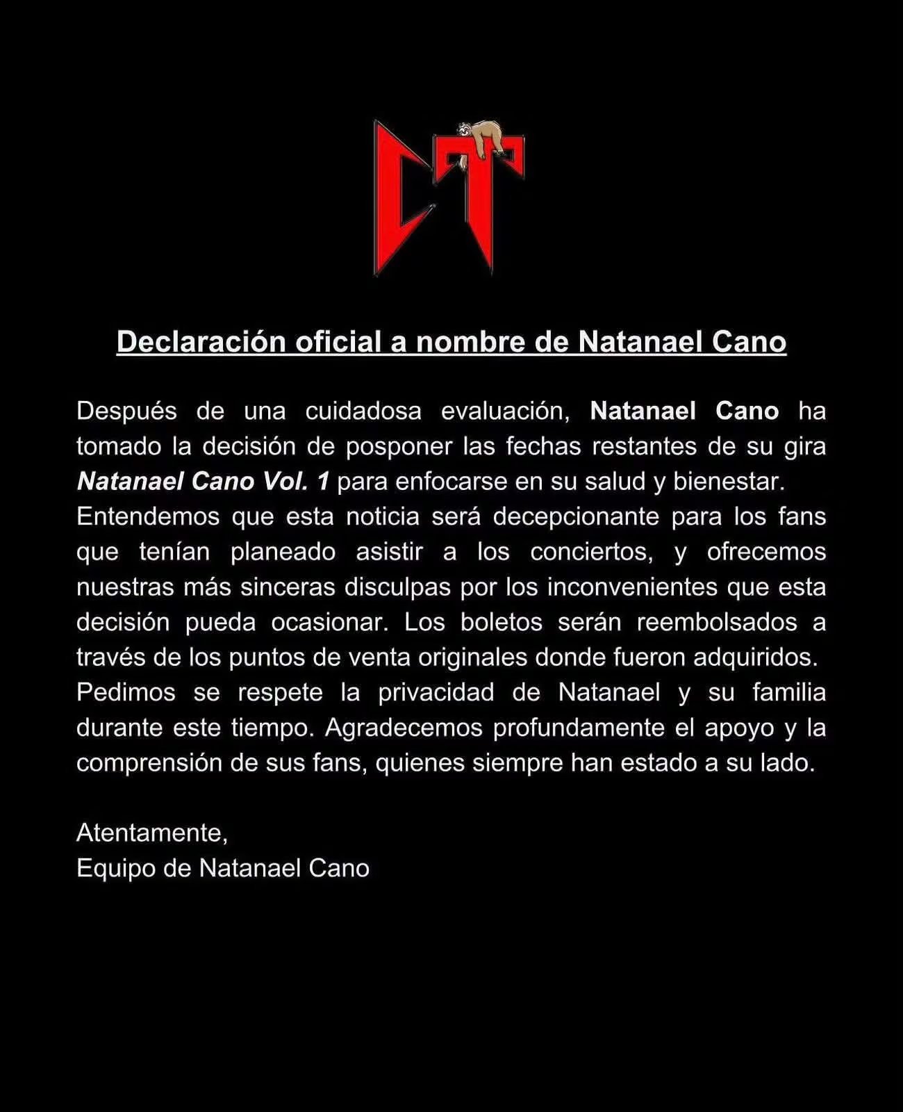 Equipo de Natanael Cano anuncia la cancelación de su gira