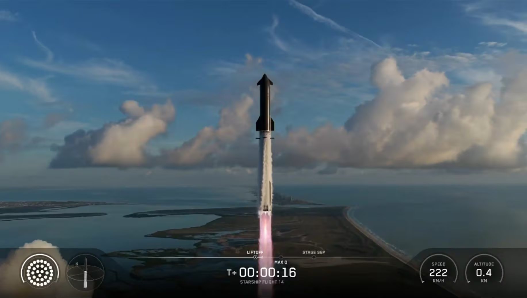 El vuelo 14 mostró que Starship puede llevar carga útil a la órbita, pero SpaceX aún debe probar la recuperación completa de la nave
 (EFE/SpaceX)
