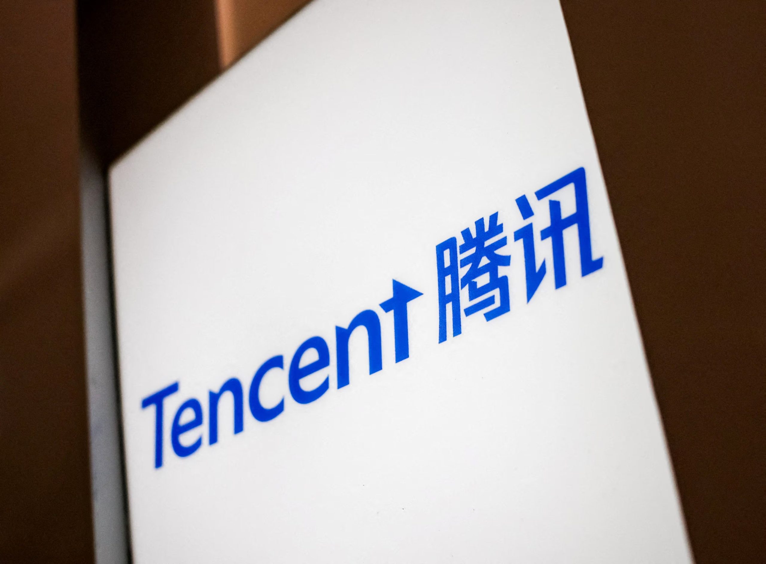 FILE PHOTO: A logo of Tencent at an exhibition center during organized media tour in Hohhot, Inner Mongolia Autonomous Region, China, June 11, 2026. REUTERS/Maxim Shemetov/File Photo